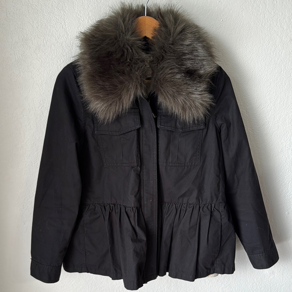 Kate Spade‎ Faux Fur Trimmed Jacket